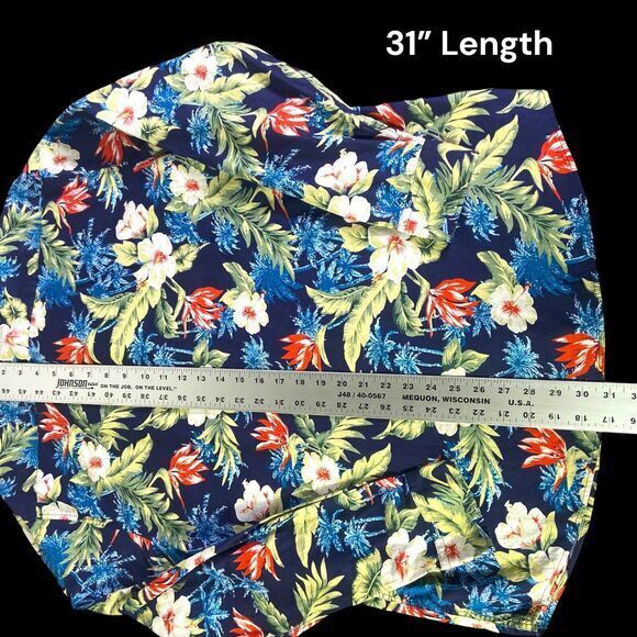 Tunevuse Blue Aloha Tropical Regular Fit Button Up Shirt Long Sleeve Men's Sz XL - Picture 14 of 14